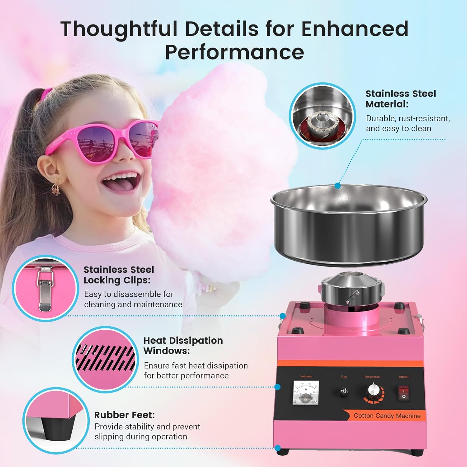 MHT2 Electric Cotton Candy Mac - Candy Floss Machine recension och pris
